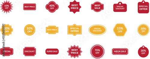 Discount badges set – sale, special offer, best Price, promotion labels