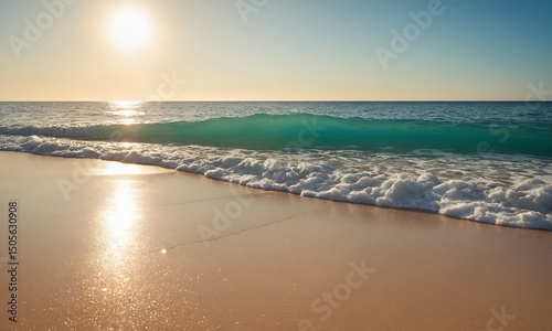 바닷가 모래사장과 아름다운 풍경 파도