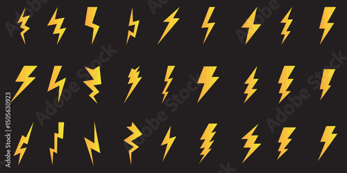 Lightning icon set. Electric sign and symbol. Power icon. Energy sign. electric icon vector. power icon. energy sign eps 10