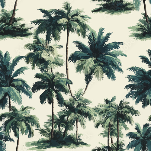 2 color palm pattern on white background