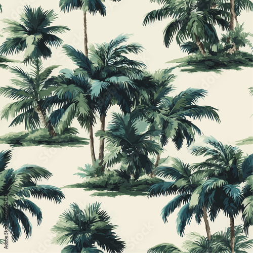 2 color palm pattern on white background
