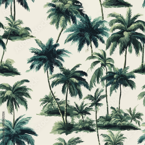 2 color palm pattern on white background