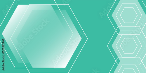 Mint green hexagon pattern background looks like honeycomb vector illustration modern graphic lighting effect.