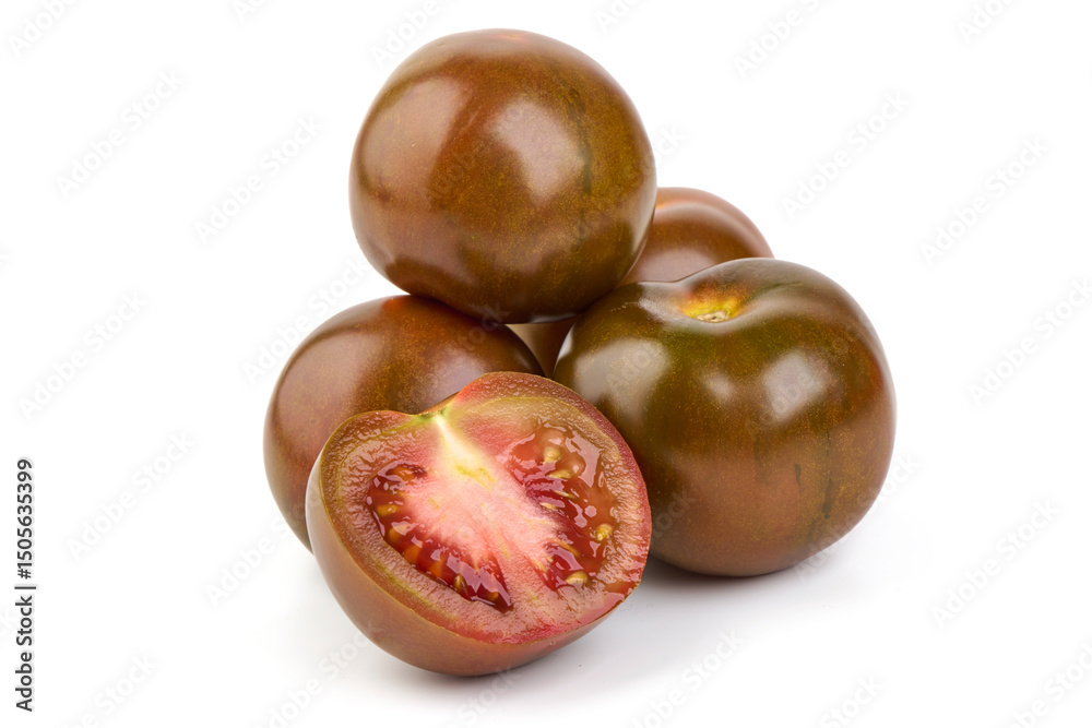 Black Tomatoes Isolated on White Background. Black Tomatoes Isolated on White Background.