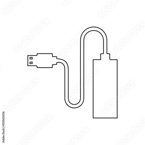 dongle usb type c line icon