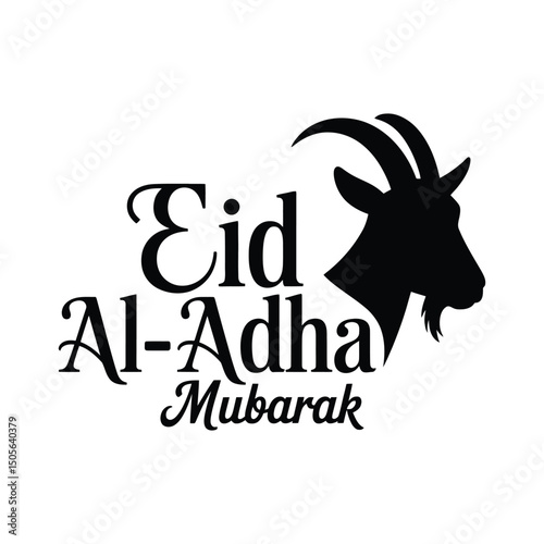 Eid al adha Mubarak goat silhouette design