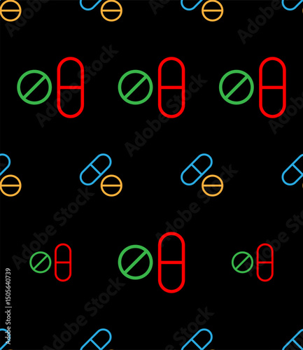 Capsule Pills Icon Seamless Pattern Y_2210001