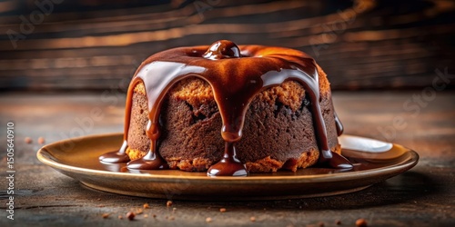 Rich, gooey lava cake oozes with warm melted chocolate from a volcano-shaped mold