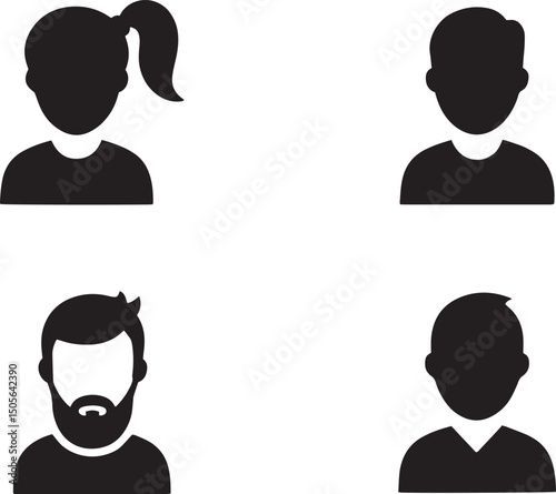 People icon set, team person, crowd, population isolated on white background, Vector illustration