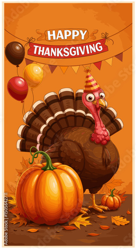Gobble Gobble: A Turkey with Sunglasses Ready for Thanksgiving