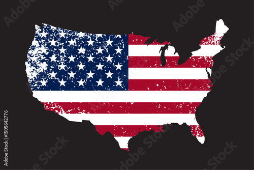 usa Flag Map – USA Patriotic Illustration