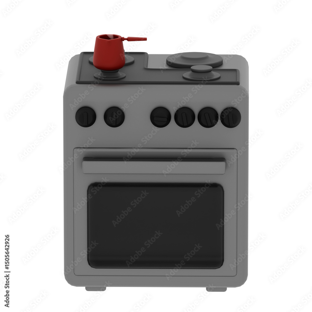 Fototapeta premium 3d render compact stove with transparent background