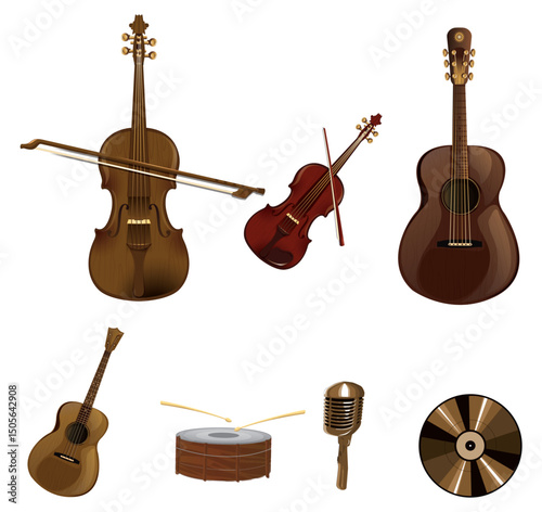 set of musical instruments