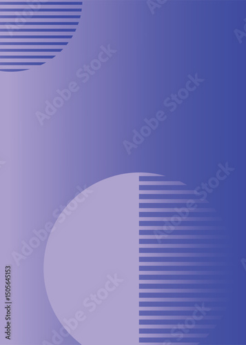 Minimalistic Vertical Postern Template. Modern gradient background with geometric shapes in blue and lilac