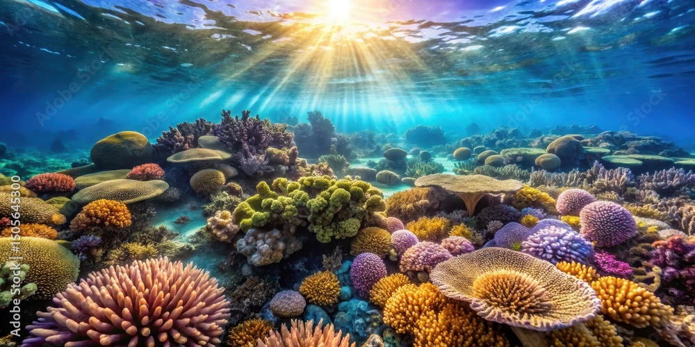 Fototapeta premium Sunny day at the Great Barrier Reef, coral, reef, coral, reef