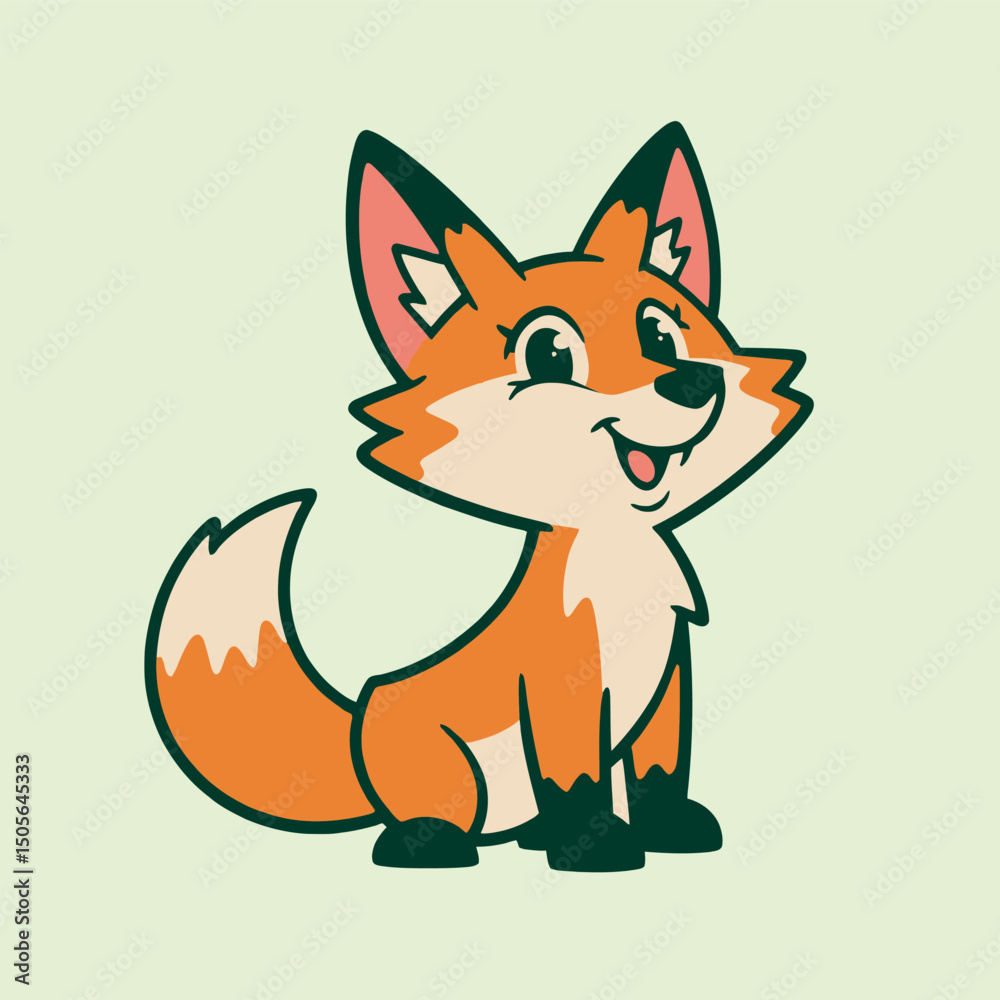 Fototapeta premium Mascot of cute happy fox. 