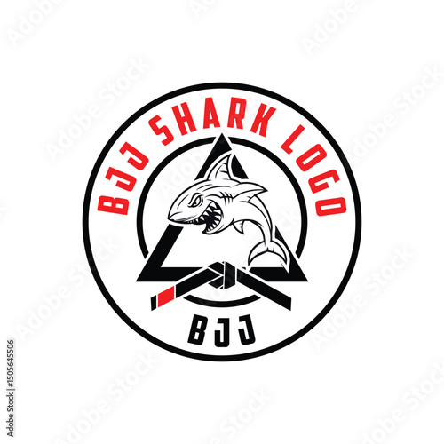 Brazilian Jiu-Jitsu / BJJ Logo with shark PNG Vector