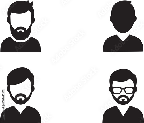 People icon set, team person, crowd, population isolated on white background, Vector illustration
