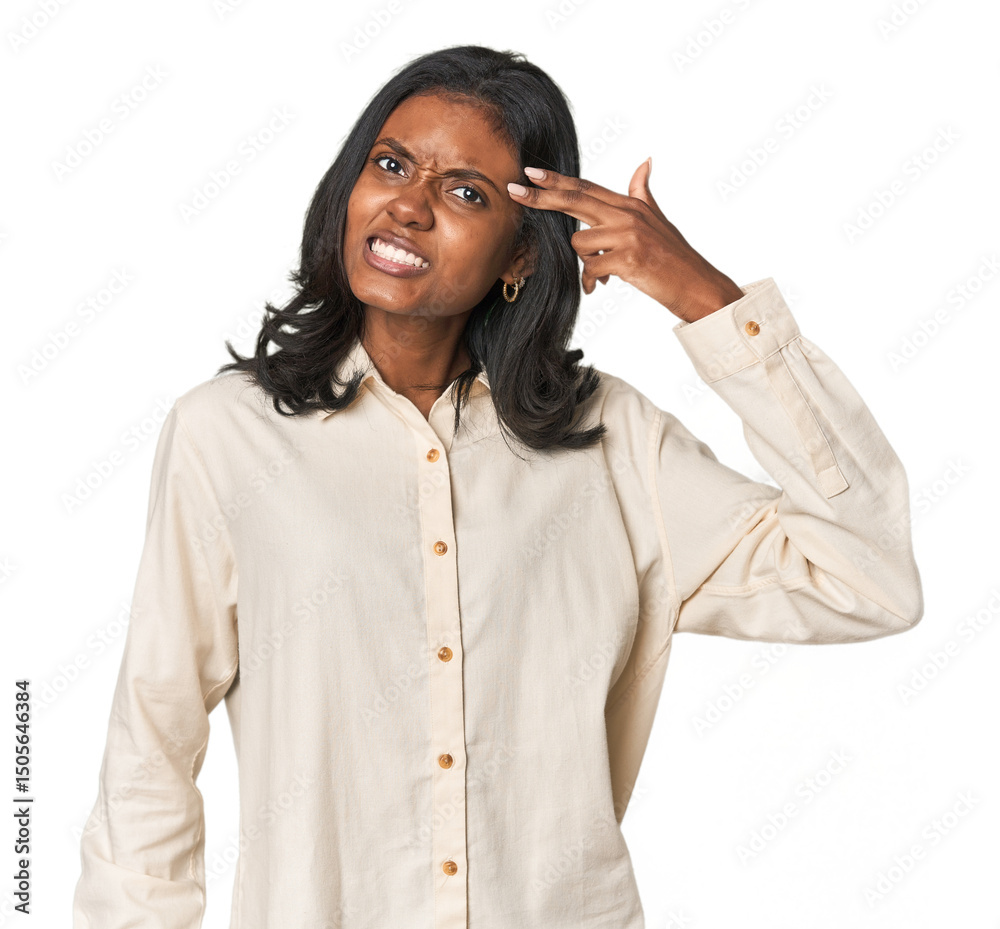 Portrait of a young Indian woman showing a disappointment gesture with forefinger. Portrait of a young Indian woman showing a disappointment gesture with forefinger.