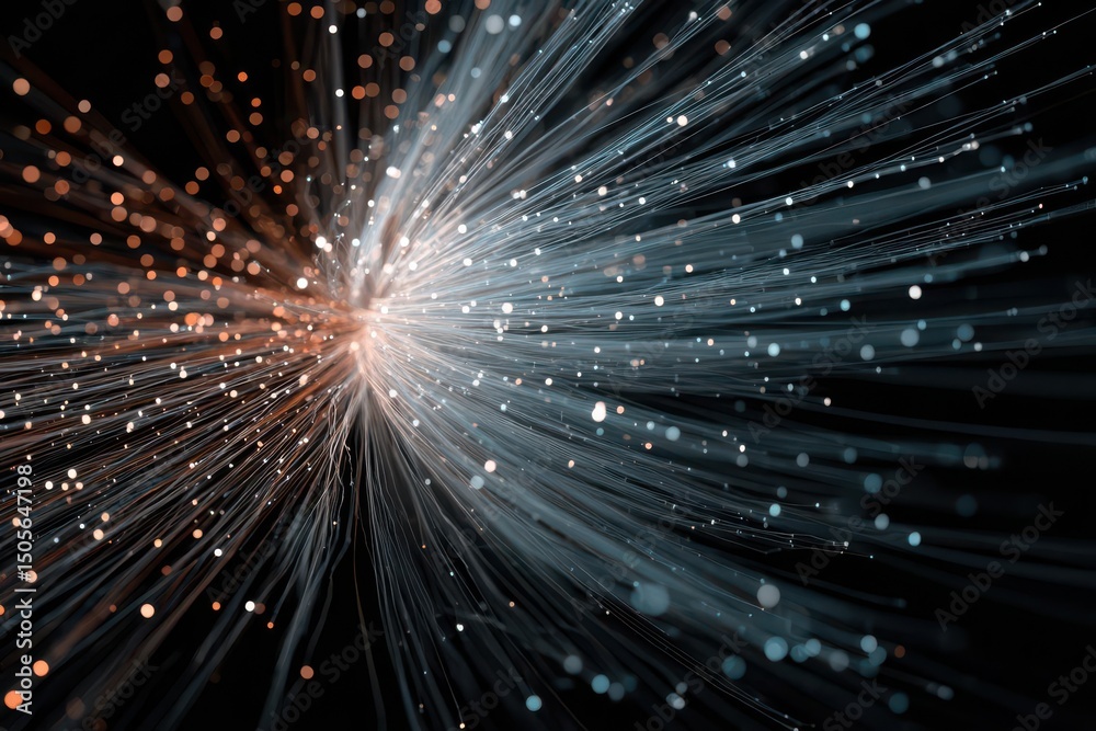 Fototapeta premium Futuristic AI Brain Sending Data in Multiple Paths