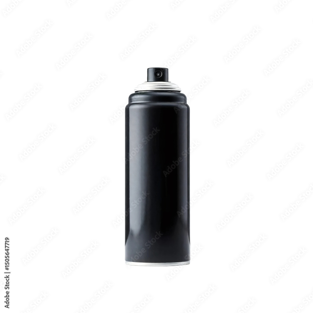 Black spray can isolated on transparent background
