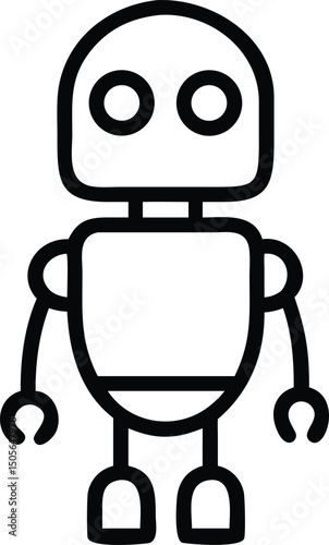 Sleek white robotic silhouette design with futuristic and technological appearance