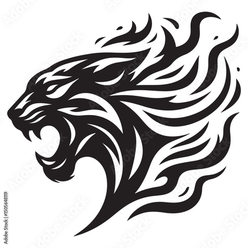 Wallpaper Mural Panther head in flame logo template image vector Torontodigital.ca
