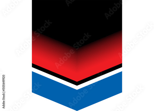 Vector flag,  Basis for price tags, POS materials, pointer for stores. Poster for promotions. Arrow. pennant. Striped background. blue red black. for advertising and posters