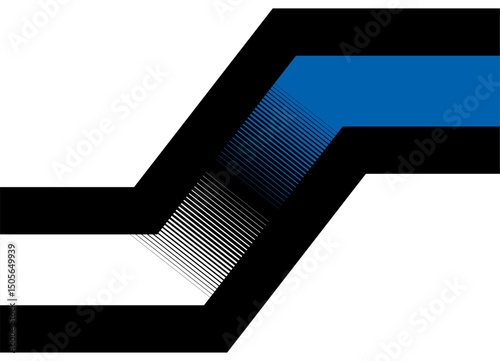 Abstract geometric background with diagonal lines and stripes in white, black and blue colors. Modern digital pattern. Vector background for advertising posters, packaging, ads and printing