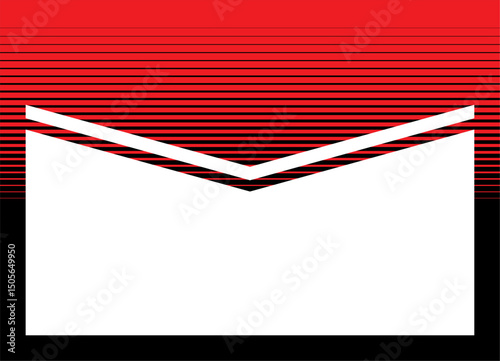 Vector envelope, flag. Basis for price tags, POS materials, pointer for stores. Poster for promotions. Arrow. pennant. Striped background. red-black, pocket. for advertising and posters