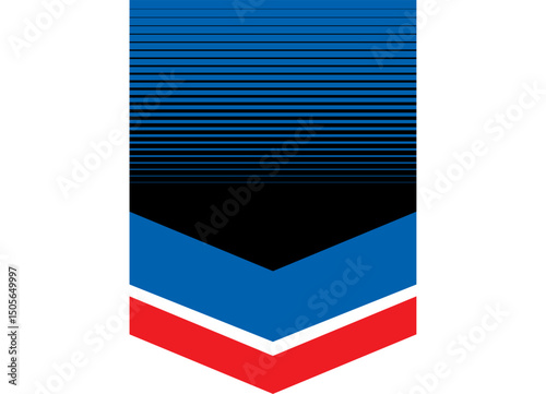 Vector flag,  Basis for price tags, POS materials, pointer for stores. Poster for promotions. Arrow. pennant. Vector background. blue red black. for advertising and posters