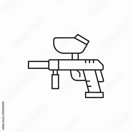 Toy gun entertainment game icon vector sign