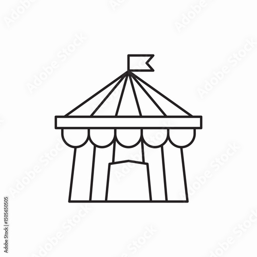 Circus tent entertainment show icon vector sign