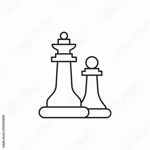 Chess strategy game pieces icon vector sign