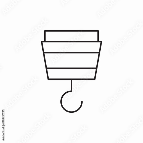 Construction crane hook lift icon vector sign