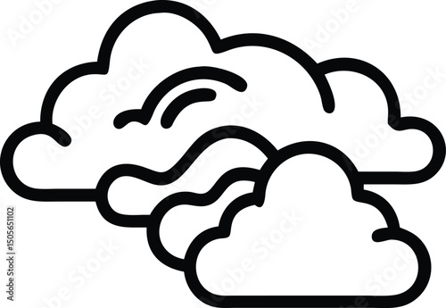 Surreal black silhouette of a 3d cloud shape digital art design
