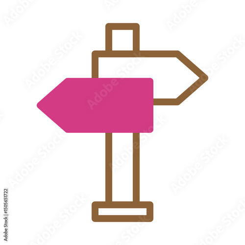 Whimsical route marker showcasing contrasting directional indicators icon design