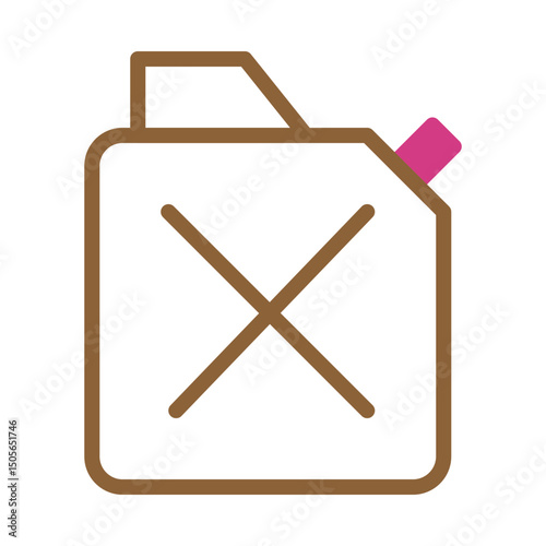 Stylized fuel container icon with cancellation mark conveying prohibition