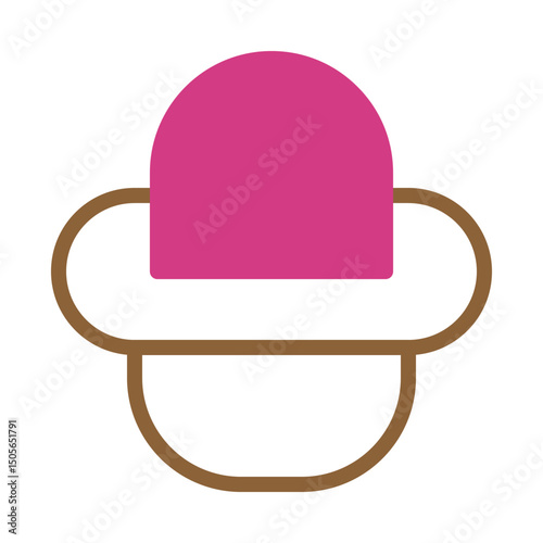 Whimsical abstract icon design featuring a stylized hat with vibrant color palette