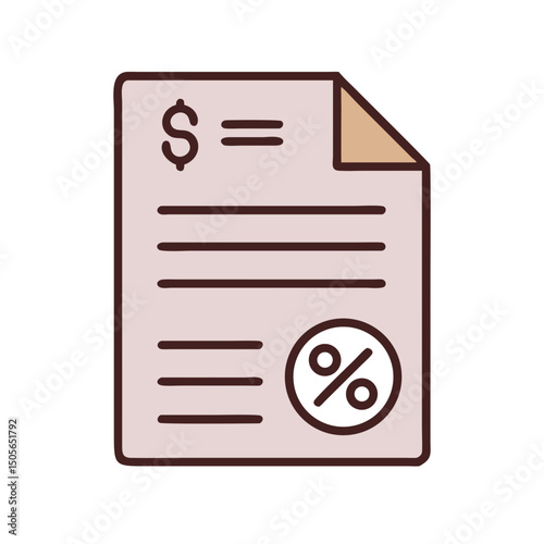 Tax document, financial report, accounting, isolated illustration