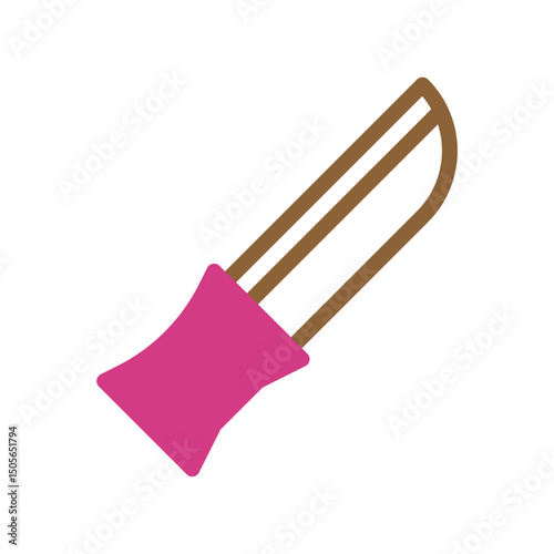 Stylized graphic representation of a cosmetic lip gloss applicator vector art