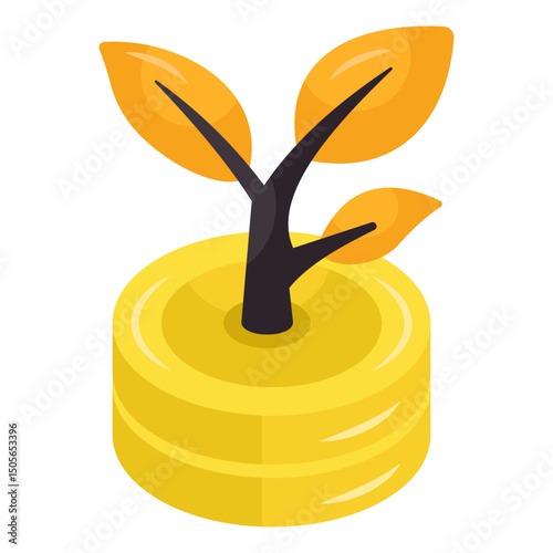 Vector design of growing plant, sprout icon 