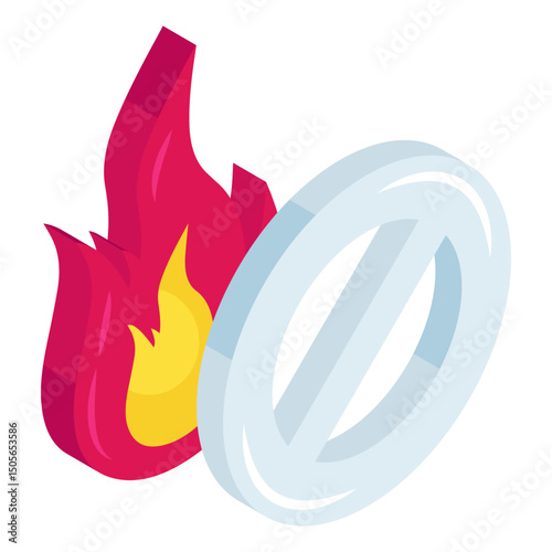 An icon design of fire prohibition 