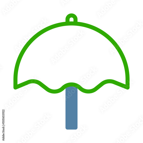 Stylized umbrella icon evoking protection and safety with minimalist design