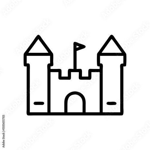 Castle icon on transparent background for web and graphic design