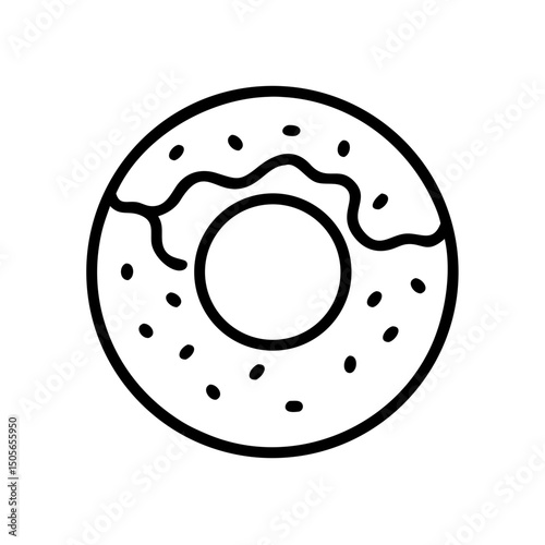 Donut icon on transparent background for web and graphic design