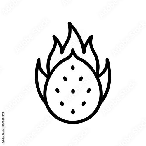 Dragon fruit icon on transparent background for web and graphic design