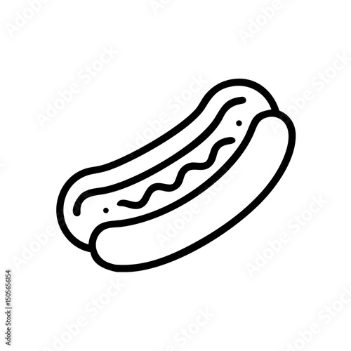 Hot dog icon on transparent background for web and graphic design