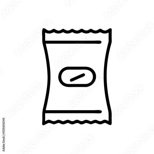 Packaged snack icon on transparent background for web and graphic design