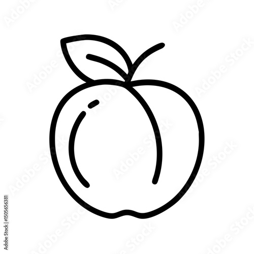 Peach or nectarine icon on transparent background for web and graphic design